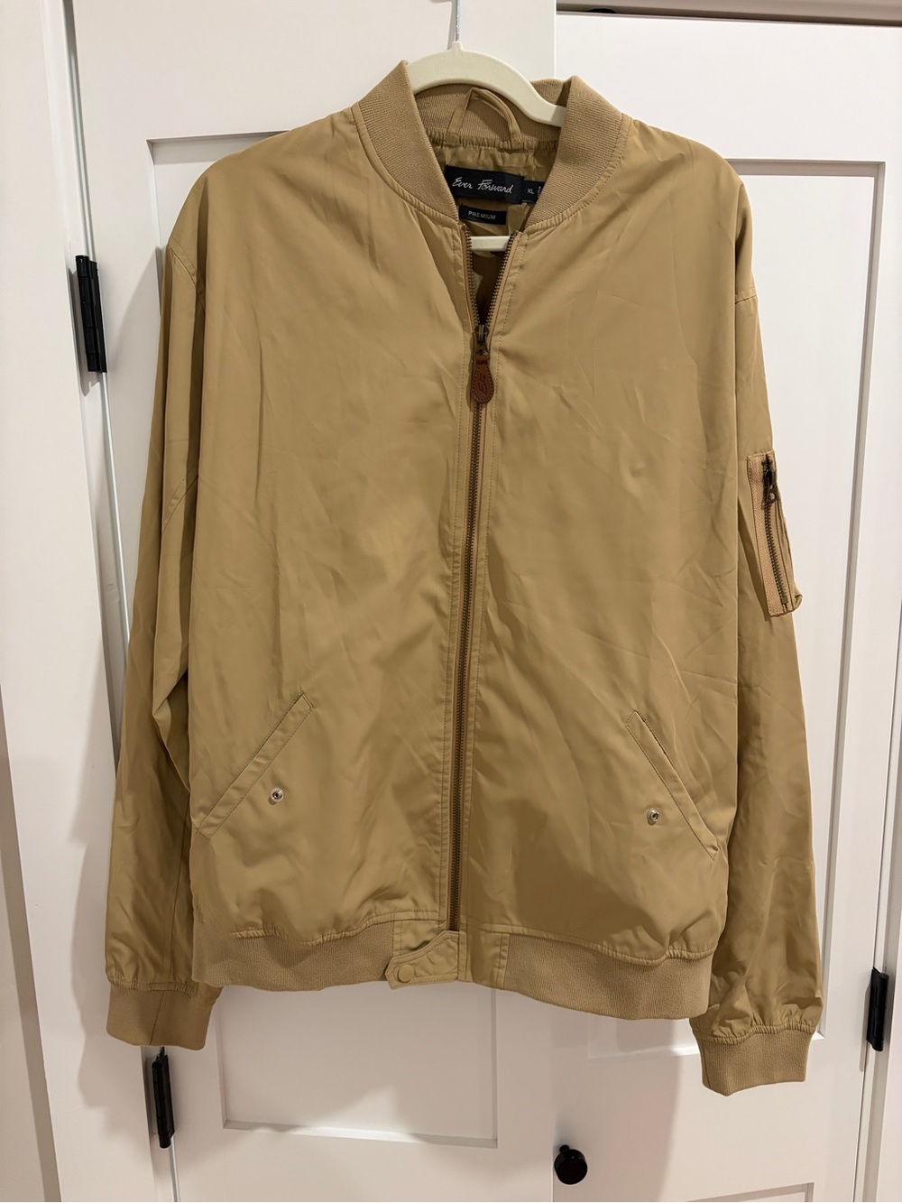 Ever Forward XL Beige Premium Bomber Jacket NEW - Picture 3 of 7